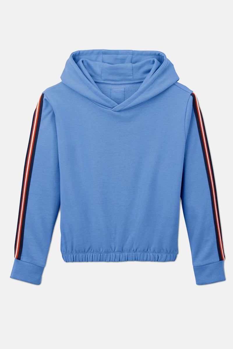 Tchibo سويت شيرت بناتي بسيط بقبعة وحافة مرنة، أزرق - Image 3